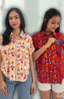 HaluanBali Blouse Perempuan Merah Putih - A02-0225 - TENCEL™️